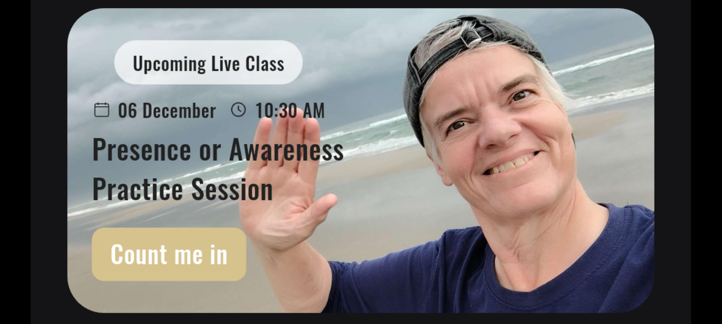 Image of Deana Coble announcing an upcoming class