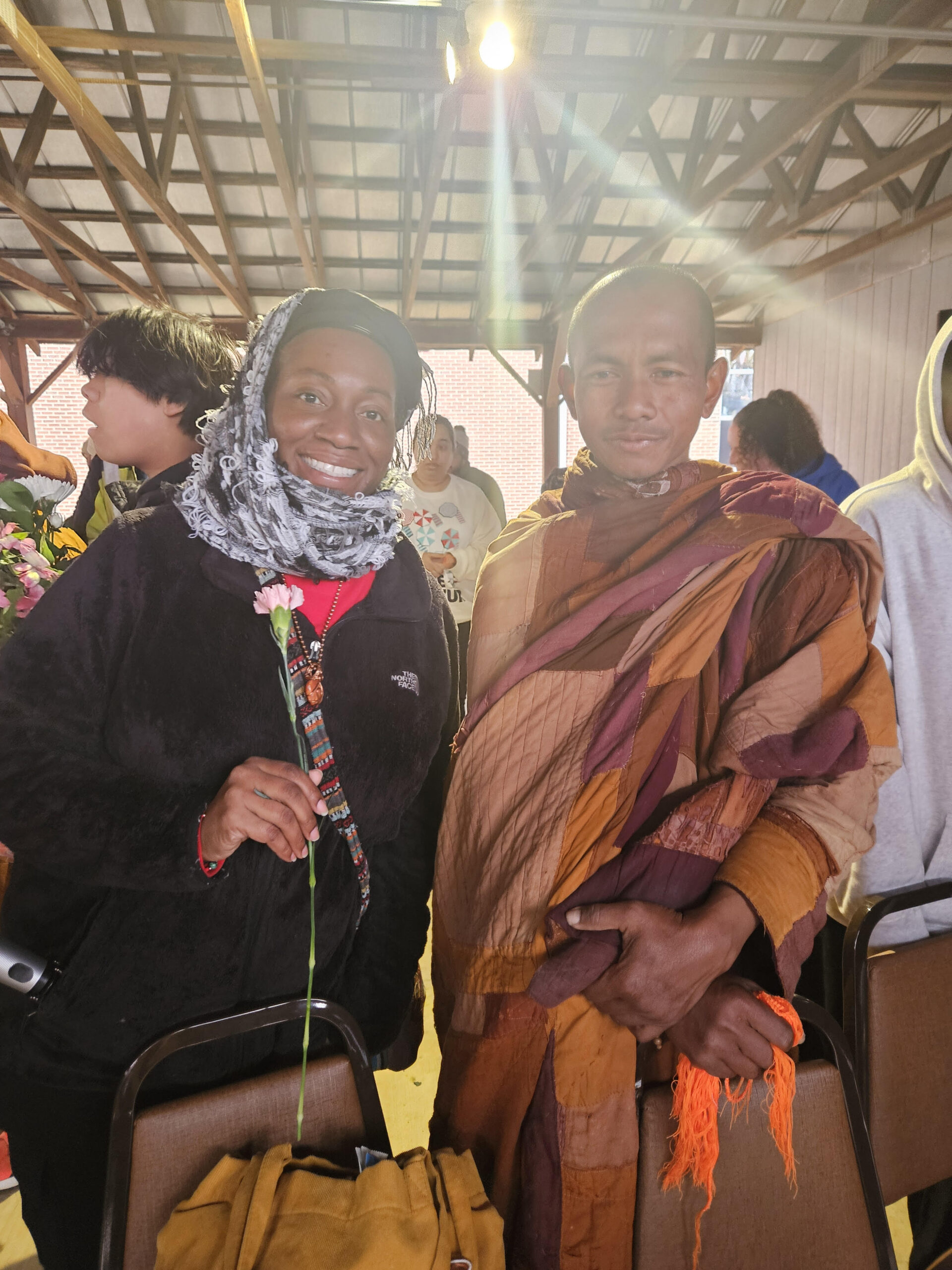 Ren Gaia with a Buddhist Monk