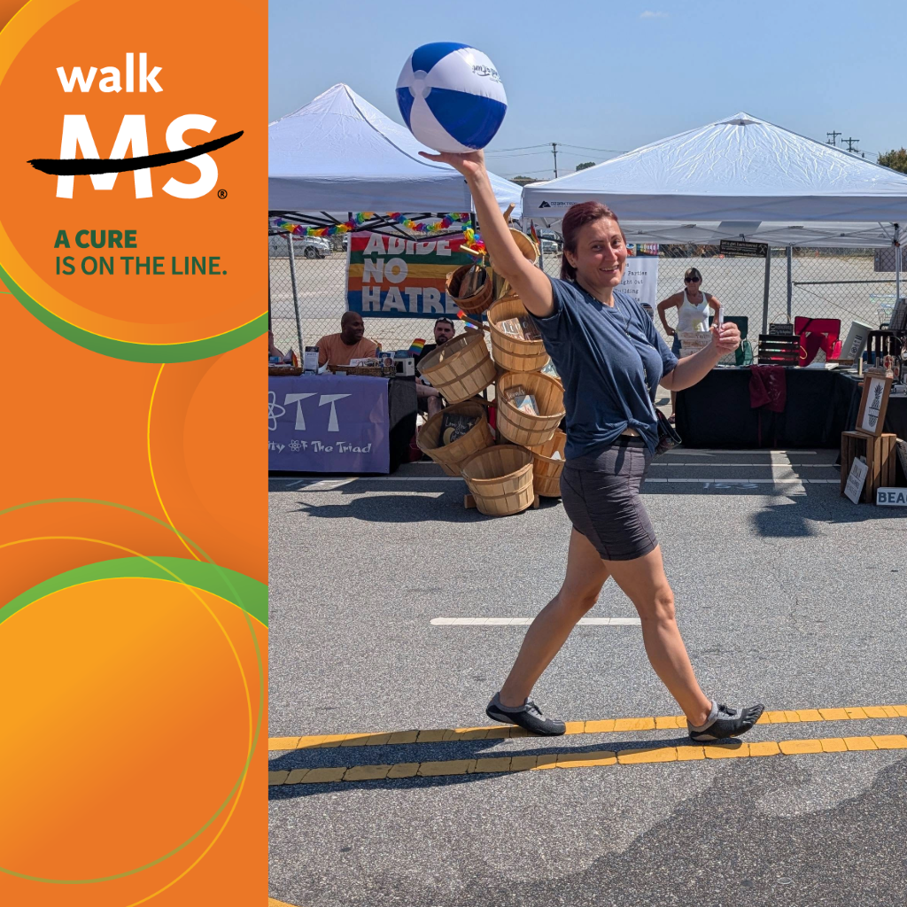 Participants walking together at a community MS awareness event