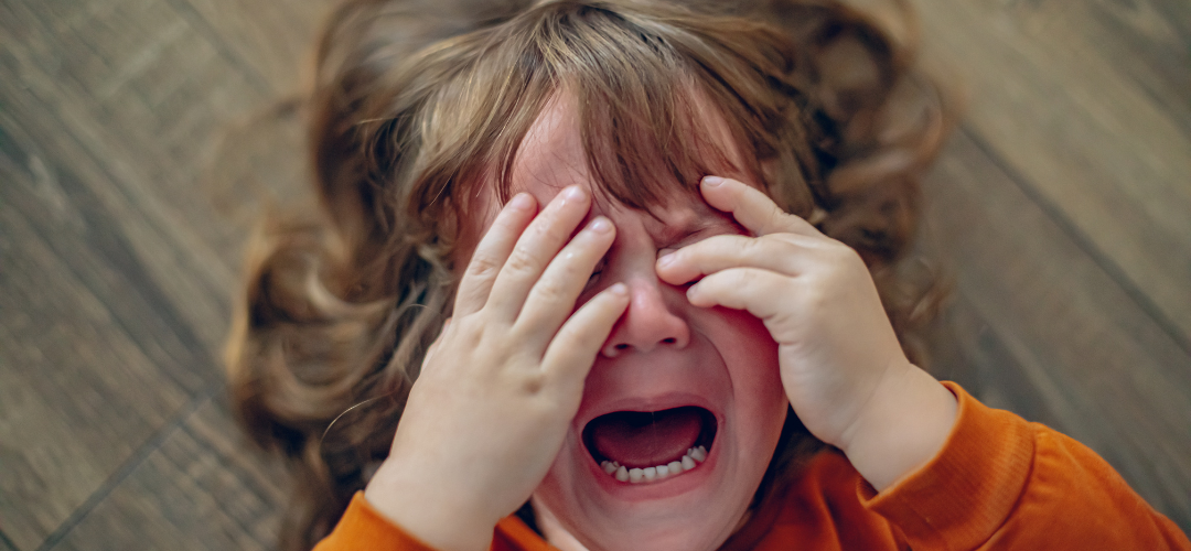 Illustration of a child overwhelmed during a meltdown