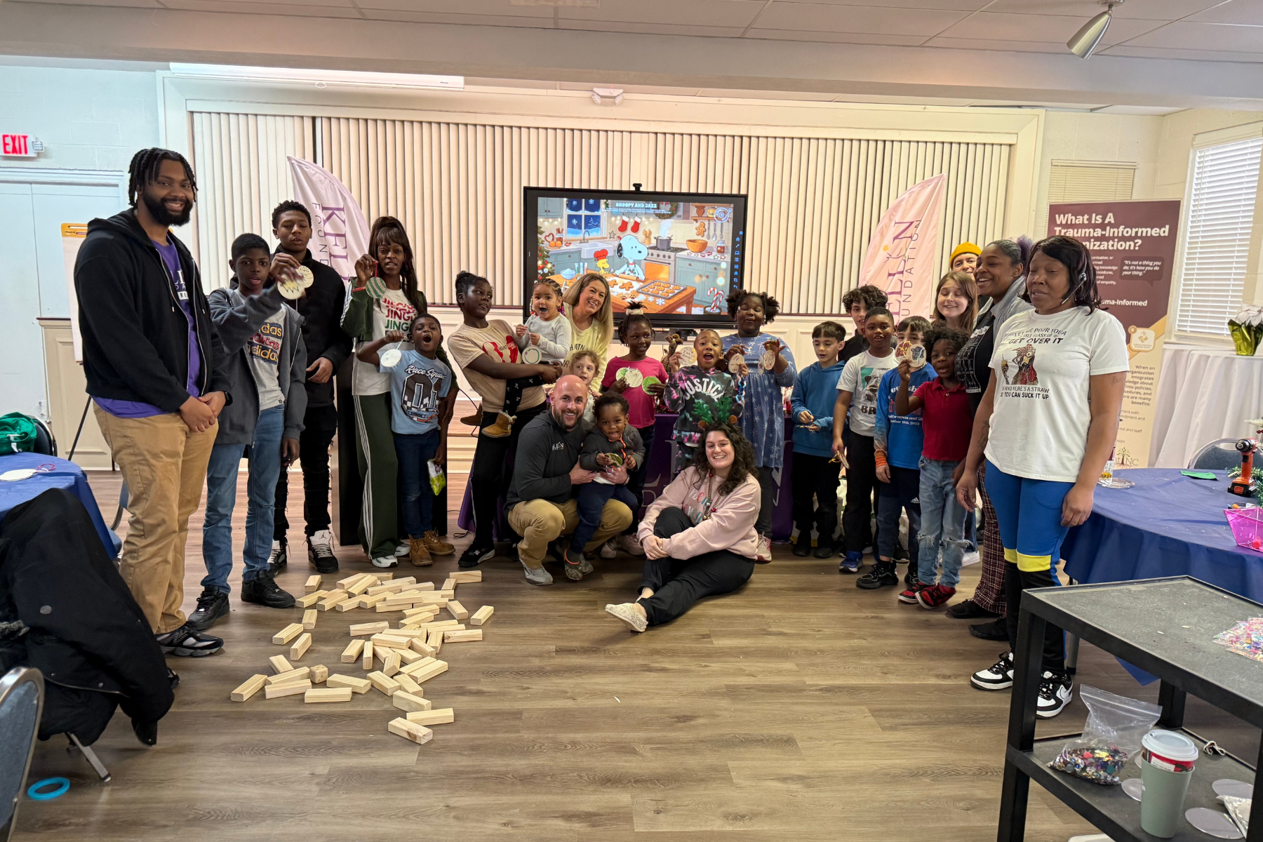 Children participating in a Kellin Foundation community event